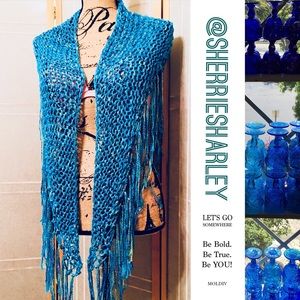 Hand Crocheted Chameleon Wrap / Scarf